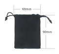 Small black velvet drawstring gift bag for keychains measuring 69mm by 90mm - Velvet Bag Packing