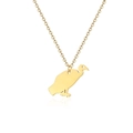 Golden stainless steel necklace featuring a unique bird silhouette pendant on a delicate chain - Bird Silhouette (LN1605) / Gold