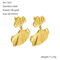 Modern 18k gold plated stainless steel ginkgo leaf earrings for women - Ginkgo Leaf Style (1352) / Gold