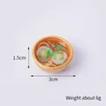Miniature food keychain with noodles and eggs in a golden bowl 3cm wide for gift - 3cm Gold Bowl-No.20 (No Hook)