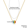 Rainbow bead necklace with heart magnetic pendant and golden chain dimension details - Rainbow Bead Necklace