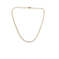 Golden bead chain necklace for women in a minimalist U-shaped arrangement on white background - Necklace