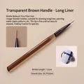 Pennello liner per unghie con setole rosse da 12mm e manico ambra trasparente per arte - N. 145 (Liner Lungo)