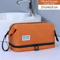 Borsa da toilette arancione impermeabile con separazione secco-umido per il viaggio - Extra grande / Arancione Vivace