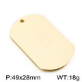 Poliertes Gold-Erkennungsmarke aus Edelstahl, Größe 49x28mm und 18g Gewicht - Poliert 49*28mm / Gold