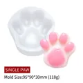 Dog paw shaped silicone mold for DIY candles and soaps with size markings 95x90x30mm - Single Dog Paw