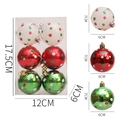 Set de 6 bolas de Navidad rojas verdes y blancas con lunares brillantes en caja clara - Rojo Verde Blanco Moteado