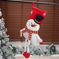 Calza di Natale rossa con pupazzo di neve 3D e gambe pendenti per decoro di casa - Calza di Pupazzo di Neve a Gambe Lunghe