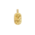 18K gold plated Aries constellation pendant with sparkling crystals and engraving - Aries