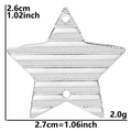 Detalles de tamaño del colgante estrella de acero inoxidable: altura 2,6cm y peso 2,0g - Color Acero