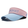 Visiera parasole sportiva rosa e blu per il golf con stampa KMQHAT e cinturino - Tesa Blu con Rosa