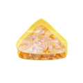Acetate triangle shark hair claw with yellow marble pattern and purple dots for women - Sandwich/Taco