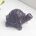 Cute purple crystal resin turtle figurine for desktop decor and aquarium ornament - Garnet