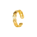 Minimalist gold U-shaped woven textured ear cuff with a polished metallic finish - 09 Braided (WG0-0537)