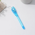 Multifunctionele UV-toverpen met onzichtbare inkt en LED-licht in lichtblauw - Platte Kop / Blauw