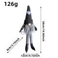 Grey knitted Christmas gnome plush with white hearts, dimensions 38x12cm, weight 126g - Black Women's Style