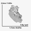 Dettagli dell'orecchino punk argento con dimensioni 2,6cm per 1,7cm e peso di 5,8 grammi - Argento (D375-S)