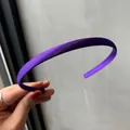 Slim purple satin headband with jelly texture finish in a minimalist Korean style - Deep purple