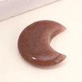Polished reddish-brown natural stone moon pendant in crescent shape moon ornament - Purple Aventurine