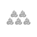 Five textured stainless steel clover leaf pendants for DIY jewelry necklace making - Clover Style (TZ-TP0747-01) / 5 Pieces