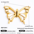 18K Gold Schmetterlingsanhänger aus Edelstahl mit Maßen und Spezifikationen - Goldener Schmetterling-PJ91334A