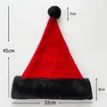 Classic plush Christmas hat in red and black colors with size markers for adults - 45*32cm / Red-Black Short Plush Adult