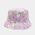 Pink reversible bucket hat featuring a vibrant yellow and white floral daisy pattern - One Size / 24# Pink With Yellow White Floral