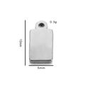 Polished silver stainless steel rectangular tag pendant measuring 10mm by 5mm - Steel Color 5x10mm Rectangle