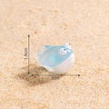 Mini statuetta di pesce blu e bianca per paesaggi da spiaggia DIY, misura 3cm x 1,9cm - N. 6 Squalo / 1.9cmx3cm