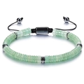 Natural light green agate abacus bead bracelet with black adjustable cord for men and women - Light Green Jade Abacus Bead Style (Style-3)