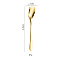 Gouden 304 roestvrijstalen vierkante lepel van 12,8 x 2,3 cm met een gewicht van 14 g - Vierkante lepel / Goud