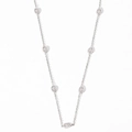 Silver drop zircon necklace with pear-cut crystals on a stainless steel chain - Silver White Zircon Necklace (PDD104)