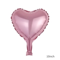 Light pink 10 inch heart shaped foil balloon with a shiny metallic finish for party decor - 10 Inch Heart Pink