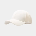 Primer plano de gorra de pana beige que muestra la textura fina y la calidad de tela - Talla única / Blanco