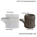 Dimensions détaillées du moule en silicone souche pour bougies DIY et cache-pots - Moule Boîte de Rangement Souche d'Arbre 02(D5327)
