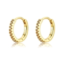 Orecchini a cerchio eleganti in argento S925 placcato oro con pavé di zirconi cubici - Hoop Earrings / Oro (Cerchi)