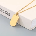 Collana minimalista con piastrina in acciaio inossidabile dorato con finitura lucida - Stile Minimal Targhetta Militare (KN300966-Z) / Oro