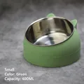Small 400ml green cat ear shaped bowl with stainless steel inner and tilted base - 400ml / Nordic Green