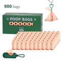 900 biologisch afbreekbare hondenpoepzakjes met groene dispenser en een opbergdoos - Boxed With Dispenser And Clip / 60 Rollen (900 Zakjes)