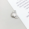 Ciondolo a forma di zucca in argento antico con finitura vintage per gioielli Halloween - 10x11mm / Piccola Zucca Verde