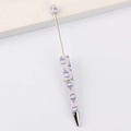 DIY beadable pen featuring cute unicorn cupcake print on pink plastic body with metal rod - 23# Pattern (Cupcake)