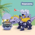 DIY assembly purple stegosaurus toy in dinosaur egg with manual screwdriver and launcher - Stegosaurus (Egg Shell)
