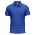 Dettaglio della trama traspirante blu reale sulla polo da uomo 100% poliestere - S / Blu Reale