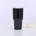 30oz stainless steel insulated travel tumbler in matte black finish with clear lid - 30oz / Glossy Painted Black