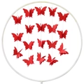 3D colorful paper butterfly garland hanging decoration with white round frame for party decor - Large / Red
