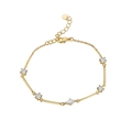 Bracelet élégant en laiton doré orné de zircons cubiques marquise et ronds scintillants - Plaqué Or 18K / Doré