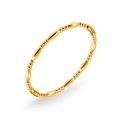 Bracciale rigido a grani ovali stile bambù dorato lucido in acciaio inossidabile - Goccia d'Acqua Oro