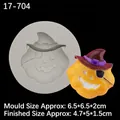 Grey silicone pumpkin skull mold with pirate wizard hat finished craft accessory - 2# Pumpkin with Witch Hat / Gray