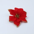 Vibrant red Christmas poinsettia with glittery gold edges for holiday decoration - Red Velvet