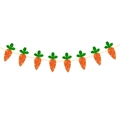 Dettaglio di festoni a forma di carota arancione glitterata per decorazioni pasquali - Ghirlanda Glitter Carota